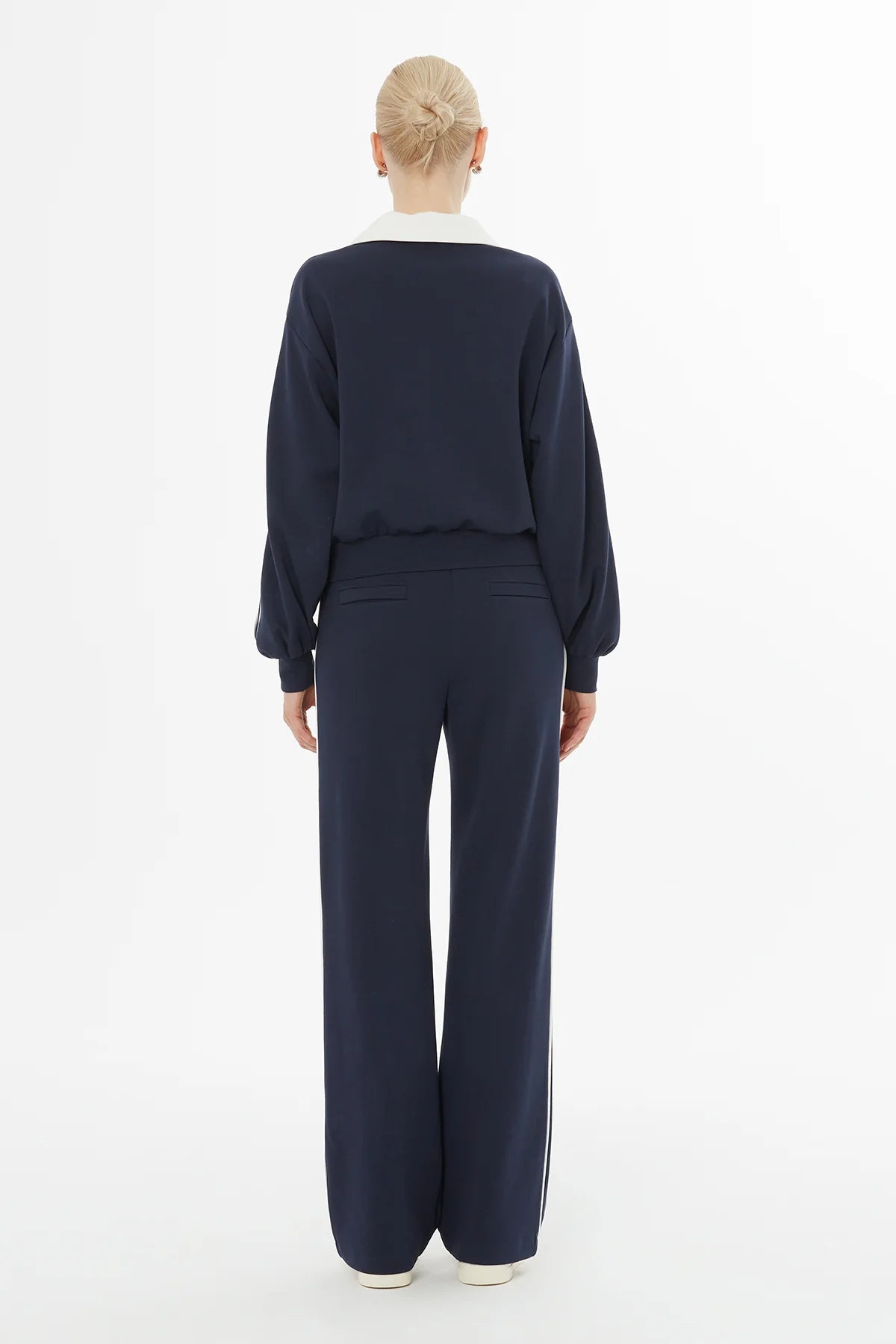 V Yaka Sweat Beli Lastikli Eşofman Takımı