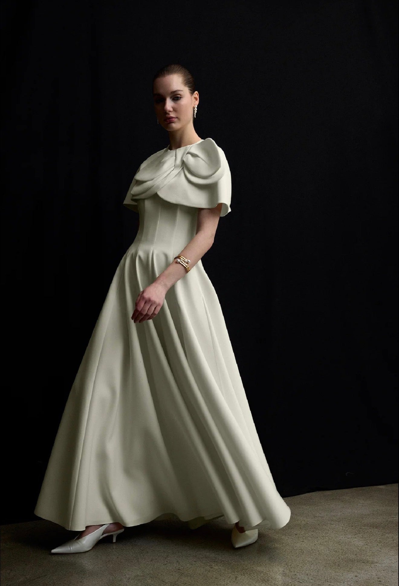 BOLERO DETAYLI STRAPLEZ KLOŞ ETEK ABİYE ELBİSE 1187