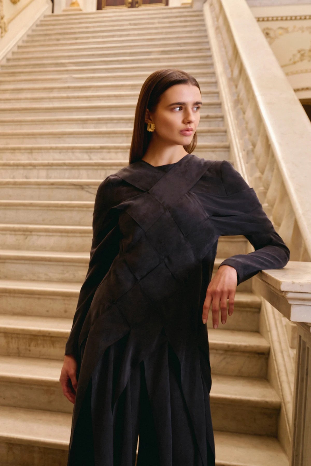 ÇAPRAZ DİKİŞ DETAYLI PANTOLON BLUZ TAKIM 2233