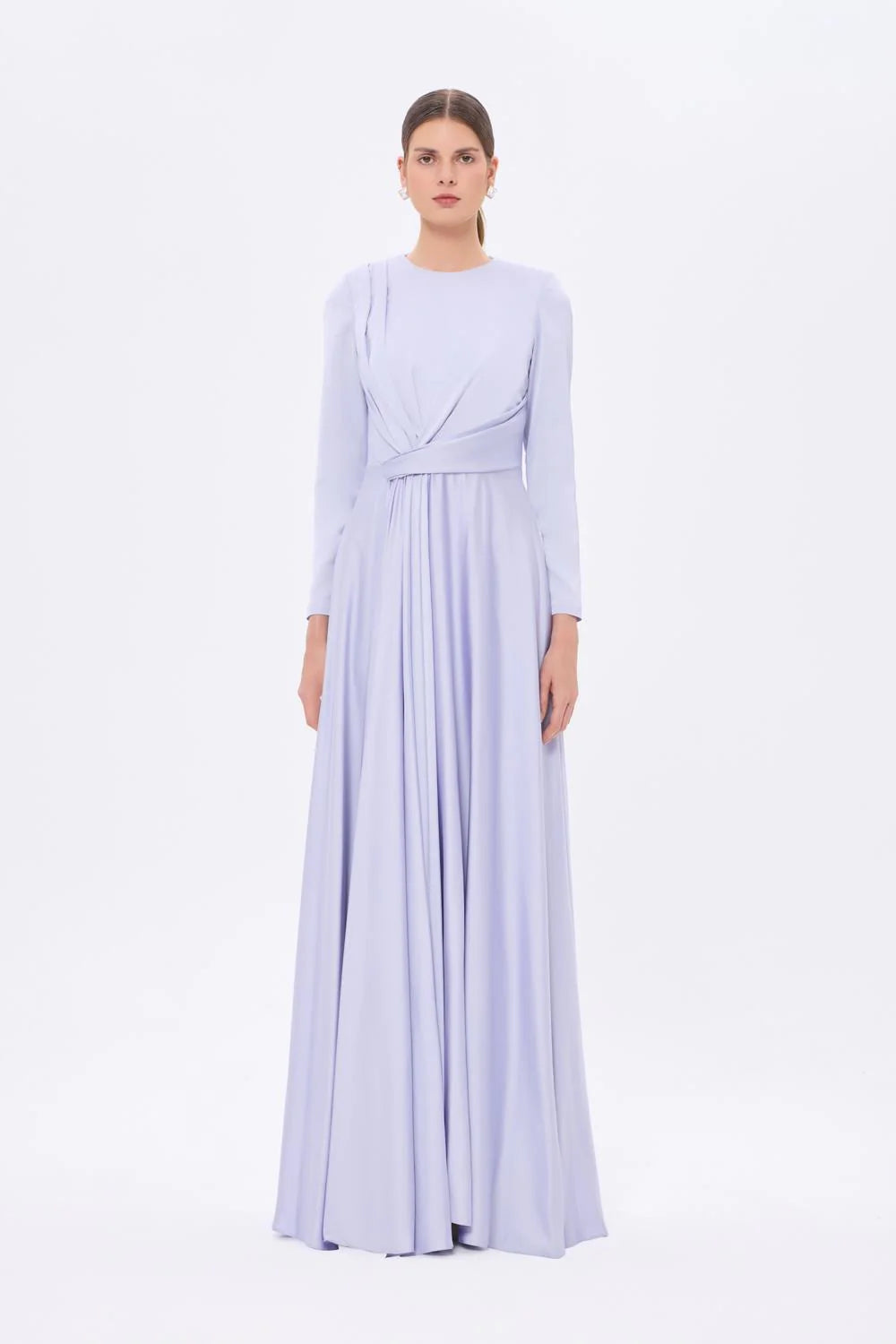 BEL DRAP DETAYLI UZUN KOLLU UZUN أبيي إلبيس - 9208C