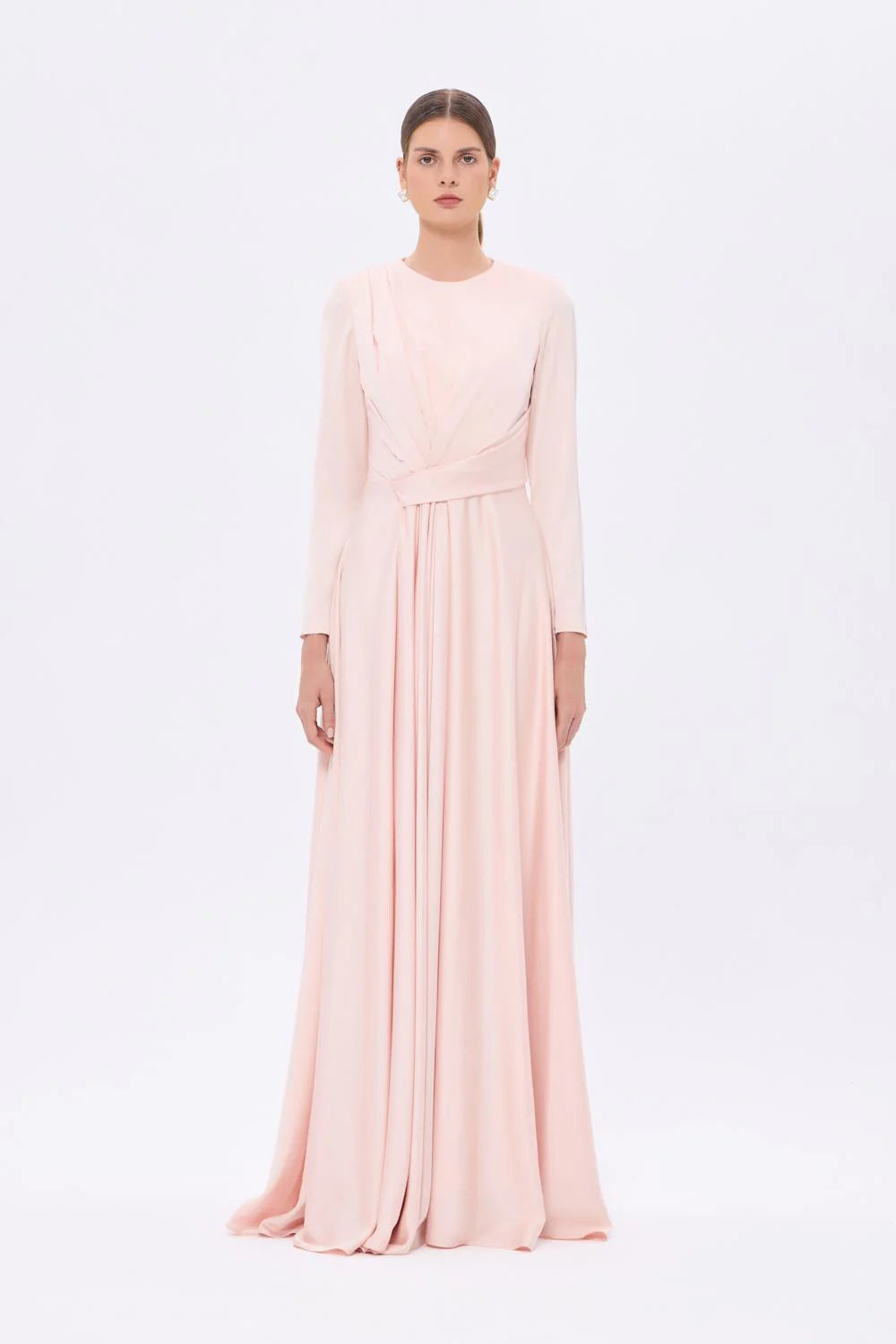 BEL DRAP DETAYLI UZUN KOLLU UZUN أبيي إلبيس - 9208C