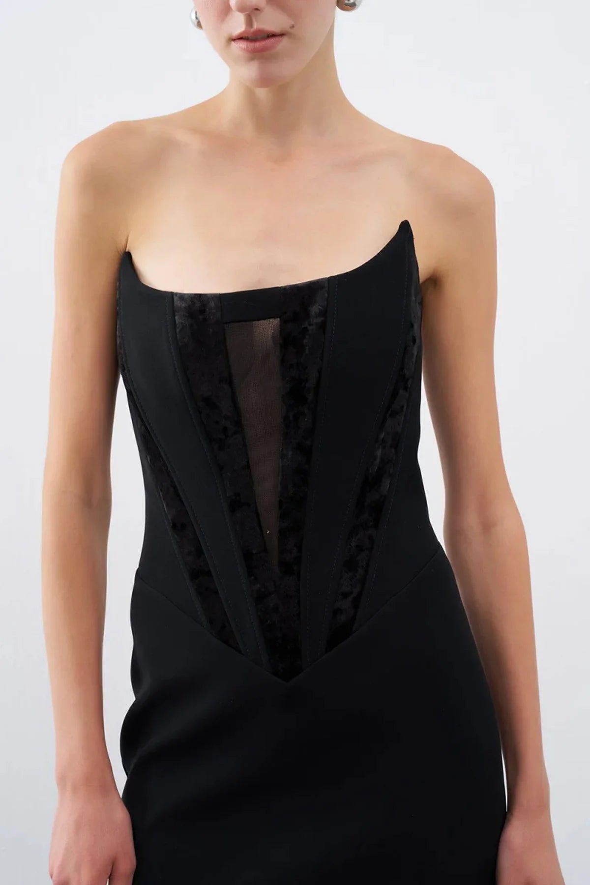 STRAPLEZ KORSAJLI UZUN ABİYE ELBİSE 2263