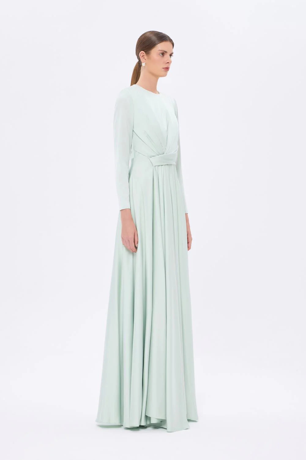 BEL DRAP DETAYLI UZUN KOLLU UZUN أبيي إلبيس - 9208C