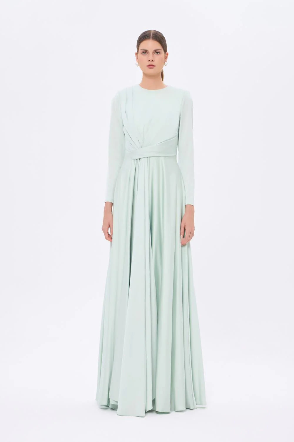 BEL DRAP DETAYLI UZUN KOLLU UZUN أبيي إلبيس - 9208C