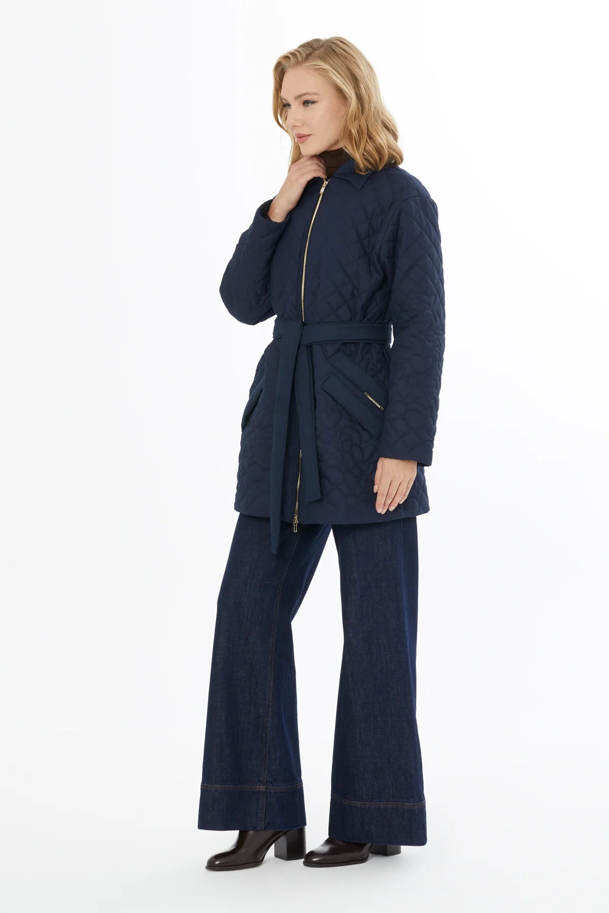 Gömlek Yaka Cepli Fermuar Kapamalı Mont