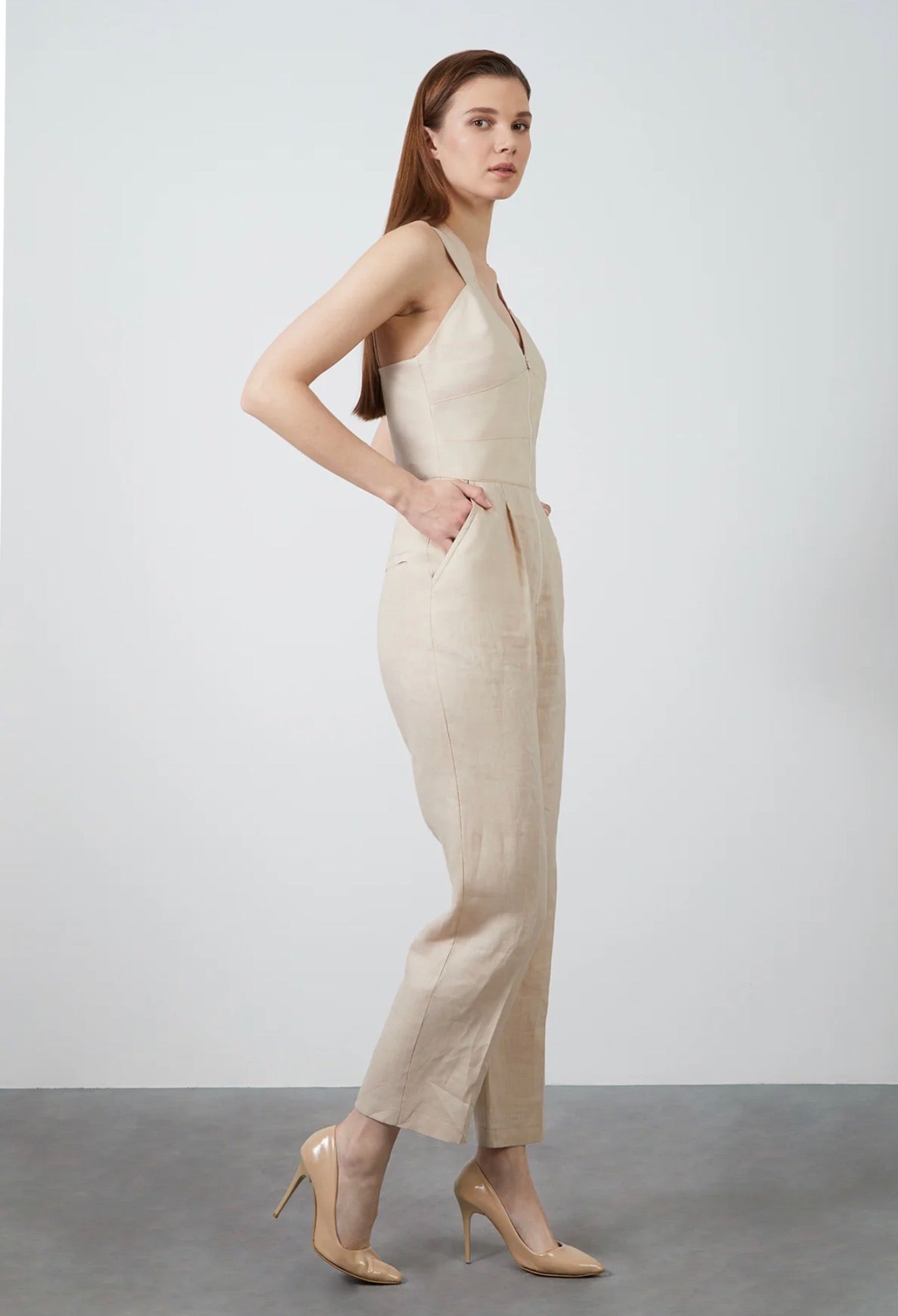 Çift Askılı V Yaka Tulum