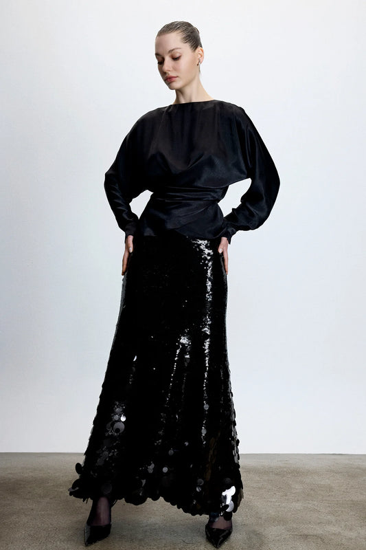 PUL PAYET İŞLEMELİ ETEK 9091