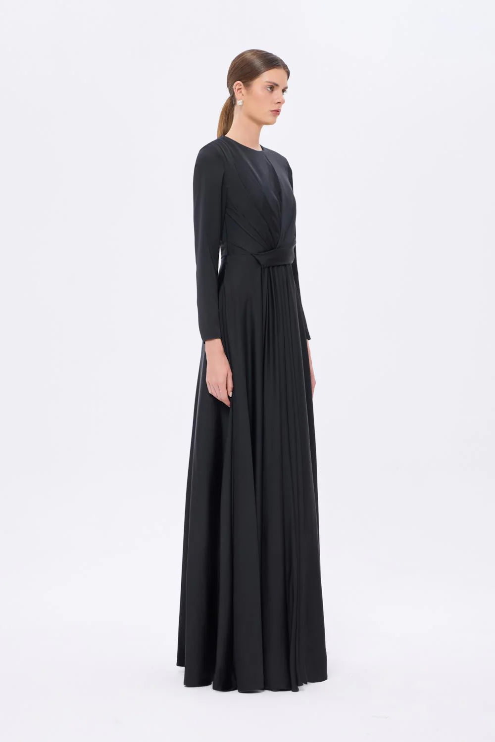 BEL DRAP DETAYLI UZUN KOLLU UZUN أبيي إلبيس - 9208C
