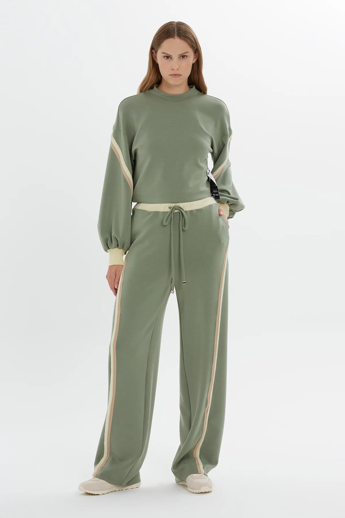 Şerit Detaylı Rahat Kesim Sweatshırt takim