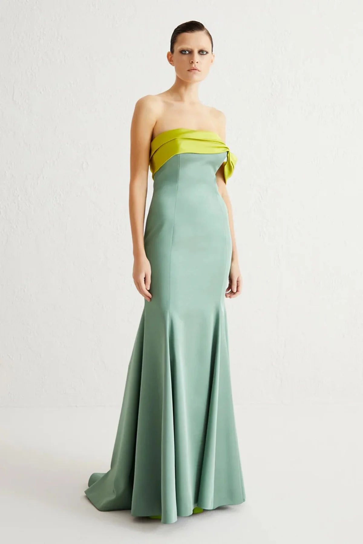 STRAPLEZ KUYRUKLU BALIK ELBİSE 2115