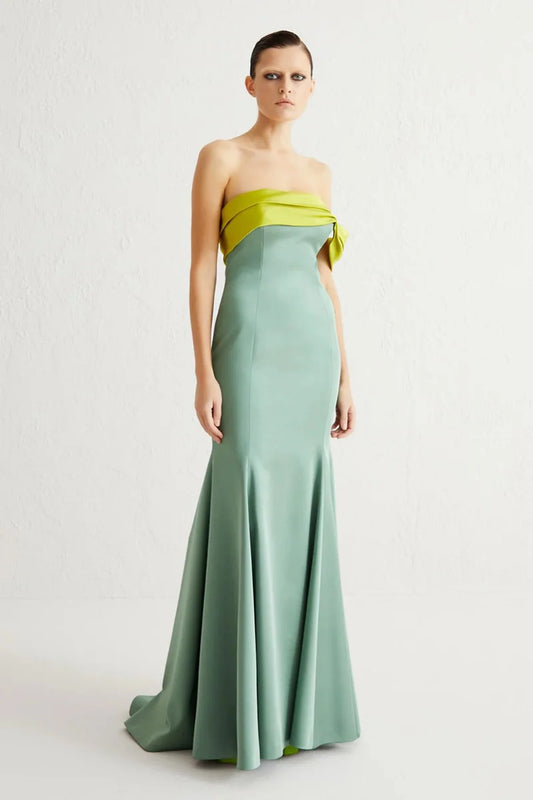 STRAPLEZ KUYRUKLU BALIK ELBİSE 2115